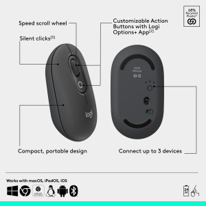 Logitech Pop Icon Combo, Bluetooth, Graphite