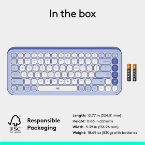 Logitech Pop Icon Keys, Bluetooth, Lilac