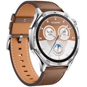 Huawei Watch GT 5, 46mm Tarnish Stainless Steel, curea Brown Composite Leather