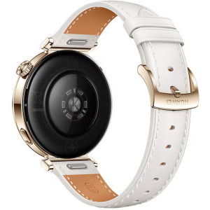 Huawei Watch GT 5, 41mm Pale Gold Stainless Steel, curea White Composite Leather