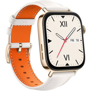 Huawei Watch FIT 3 Gold Body cu White Leather Strap
