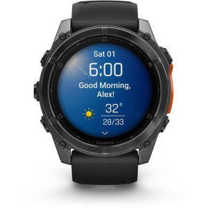 Garmin Fenix 8, 51mm Slate Gray, Black Silicone
