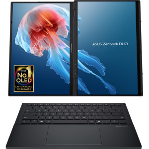ASUS 14'' Zenbook Duo OLED UX8406CA, FHD+ Touch, Procesor Intel® Core™ Ultra 7 255H (24M Cache, up to 5.10 GHz), 32GB LPDDR5X, 1TB SSD, Intel Arc 140T, Win 11 Pro, Inkwell Gray