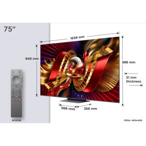 TCL Smart TV SQD-MiniLed 75C8L Seria C8L 189cm 4K UHD HDR