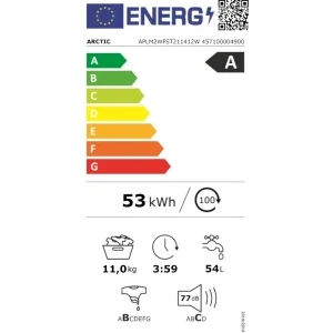 Arctic APLM2WFST211412W, 11 kg, 1400 RPM, Clasa A, Silent Inverter, ExtraSteam, SaveInAll, IronExpress, Alb