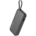 Baterie externa Cuktech CP25, 20000 mAh, 1x USB, 1x USB-C, 55 W, Display, Cablu USB-C integrat, Grey