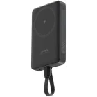 Baterie externa Cuktech CKWPB100LGLBK, 10000 mAh, 1x USB-C, 20 W, MagSafe, Cablu USB-C integrat, Negru