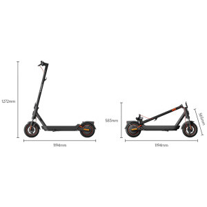 Xiaomi Trotineta electrica Scooter 5 Max, Putere 400 W, Autonomie 60 km, Viteza max 25 km/h, Greutate max 120 kg, Roti 10 inch, Negru