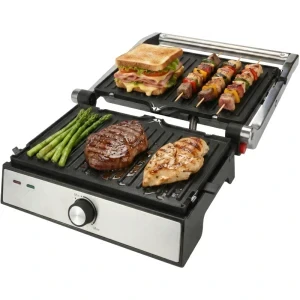 iHunt Gratar electric Bro Dual Grill XXL, 1500W, Argintiu