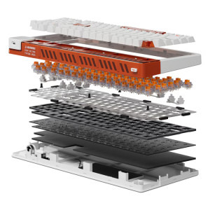 QwertyKey 100 Apex RGB White Liniar Prelubrifiat V2 Switch Mecanica