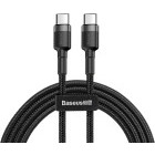 Cablu de date / adaptor Baseus Cafule, USB-C Male la USB-C Male, 60 W, 1 m, Black