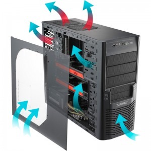Cooler Master Elite 430 black, red LED fan