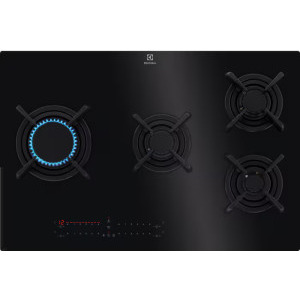 Plita incorporabila Electrolux KGV8473IK, Gaz, 4 arzatoare, Aprindere electrica integrata, Sistem de siguranta, Gratar fonta, Wok, Timer, 78 cm, Negru