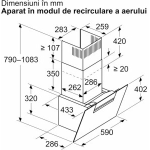 Bosch decorativa DWK67FN60, Putere de absorbtie 768 m3/h, 4 trepte, EcoSilence Drive, 60 cm, Negru