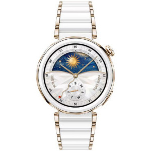 Huawei Watch GT 5 Pro, 42mm Ceramic White-Gold, curea White Ceramic
