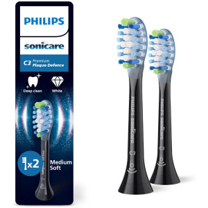 Philips Sonicare Rezerve periuta de dinti electrica Premium Plaque Defence HX9042/88 Negru, 2 buc