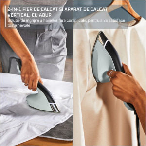 Tefal Aparat de calcat vertical cu abur Duo Power JF4031E0, 1700W, 25g/min, Verde/Negru