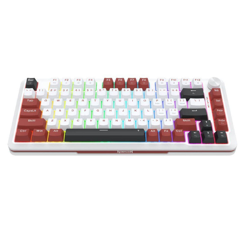 Tastatura Gaming Redragon Stormhunter Alba RGB Switch-uri Magnetice Redragon Roz Mecanica