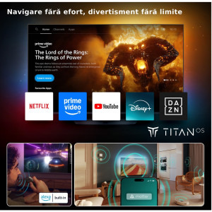 Philips Smart TV 43PUS9010/12 Seria PUS9010/12 108cm gri 4K UHD HDR Ambilight pe 3 laturi