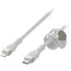 Cablu de date / adaptor Belkin BoostCharge USB-C Male la Lightning Male, braided silicone 2m, White