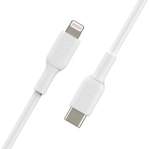 Belkin BoostCharge USB-C Male la Lightning Male, 1m, White
