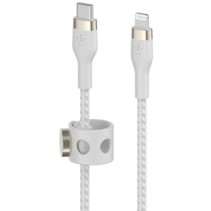 Belkin BoostCharge Braided Silicone USB-C Male la Lightning Male, 1m, White