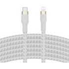 Cablu de date / adaptor Belkin BoostCharge Braided Silicone USB-C Male la Lightning Male, 1m, White