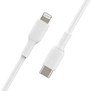Belkin BoostCharge, USB-C Male la Lightning Male, 1m, White