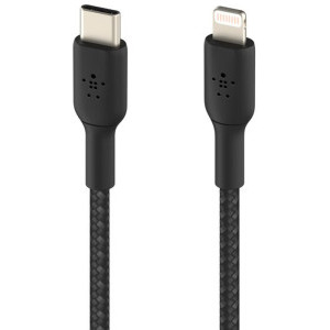 Belkin BoostCharge Braided, USB-C Male la Lightning Male, 2m, Black