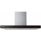 Hota Heinner decorativa HDCH-MD90TIX, Putere absorbtie 800 m3/h, 4 trepte de viteza, Iluminare LED, 90 cm, Inox/Negru