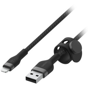 Belkin BoostCharge Pro Flex, USB Male la Lightning Male, 1m, Black