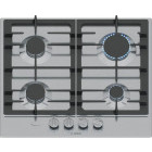 Plita incorporabila Bosch PCP6A5I90, Gaz, 4 zone de gatit, FlameSelect, Aprindere electrica integrata, Sistem de siguranta, Gratar fonta, 60 cm, Inox