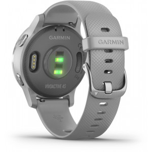 Garmin Vivoactive 4S, argintiu, curea silicon gri, GPS + HR