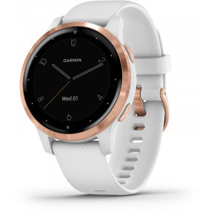 Garmin Vivoactive 4S, roz-auriu, curea silicon alb, GPS + HR