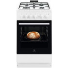 Aragaz Electrolux LKG504013W, Gaz, 4 arzatoare, Sistem de siguranta, Aprindere integrata, Autocuratare catalitica, Timer, Grill, Rotisor, Clasa A, 50 cm, Alb