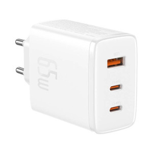 Baseus Cube Pro, Quick Charge 65W, 2x USB-C, 1x USB, White