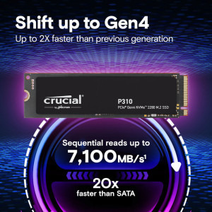 SSD Crucial P310 2TB PCI Express 4.0 x4 M.2 2280 - PC Garage