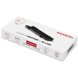 AXAGON Cooler Pasiv CLR-M2L3, Pentru M.2 SSD 80mm, Aluminiu, paduri termice silicon incluse, inaltime 3mm