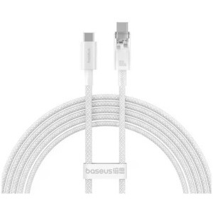Cablu de date / adaptor Baseus Explorer, USB-C Male la USB-C Male, 100 W, 1 m, White