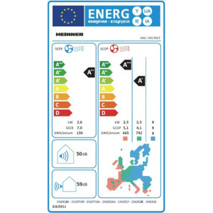 Heinner Crystal HAC-09CRKIT, 9000 BTU, A++/A+, Inverter + Kit instalare inclus