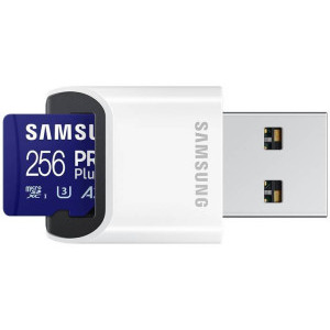 Samsung Micro SDXC PRO Plus (2023) UHS-I U3 Clasa 10 256GB + Cititor card