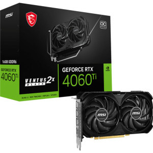 MSI GeForce RTX 4060 Ti VENTUS 2X BLACK OC 16GB GDDR6 128-bit DLSS 3.0