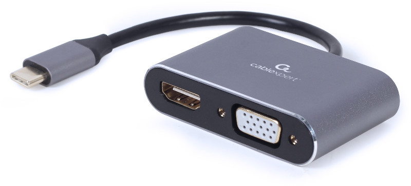 Gembird 2-in-1, A-USB3C-HDMIVGA-01, USB-C