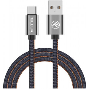 Cablu de date / adaptor Tellur USB Male la USB-C Male, 1 m, Denim Blue
