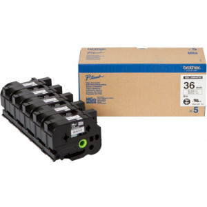 Brother Banda Laminata HGe-261V5 36 mm black on white 5-Pack