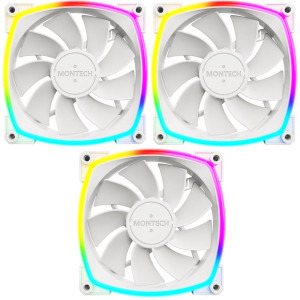 Montech RX120 PWM Reversed 120mm ARGB White Three Fan Pack