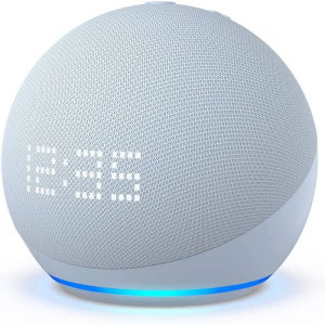 Amazon Echo Dot (5th Gen) clock Blue
