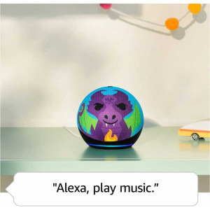 Amazon Echo Dot 5 Kids, Control Parental, Wi-Fi, Bluetooth, Fire Dragon