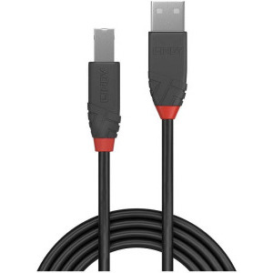 Cablu periferice LINDY Anthra, USB 2.0 Male Tip A - USB Male 2.0 Tip B, 0.2m, negru