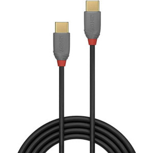 Cablu periferice LINDY Anthra, USB 2.0 tip C Male - USB 2.0 tip C Male, 2m, negru-gri